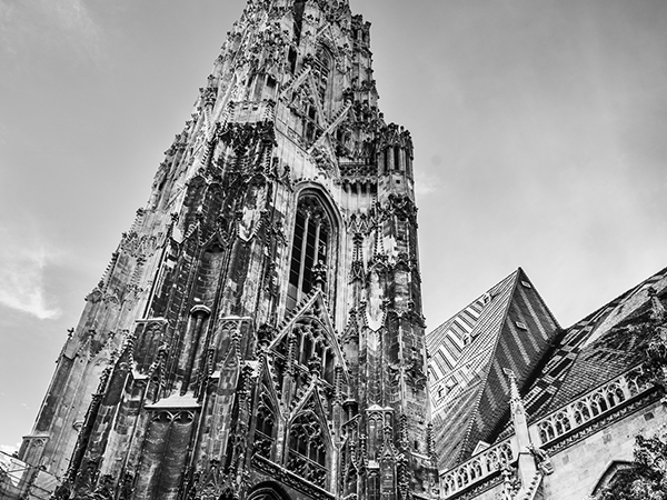 Black and white image of the South Tower