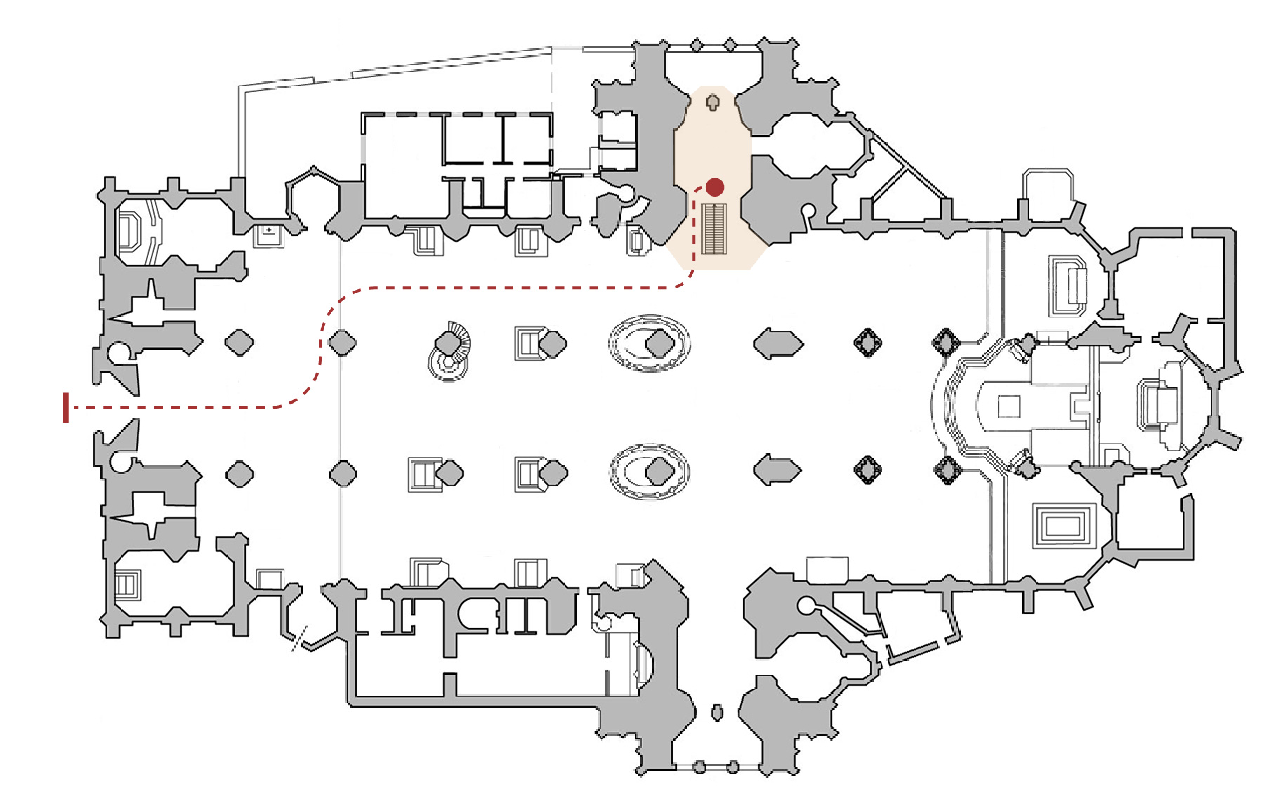 Floor plan of the catacombs